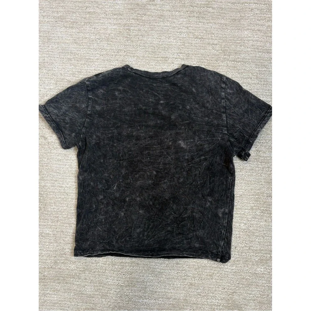 The Rolling Stones Acid Wash Lips Tongue Graphic Band Tee Kids Youth Size Small